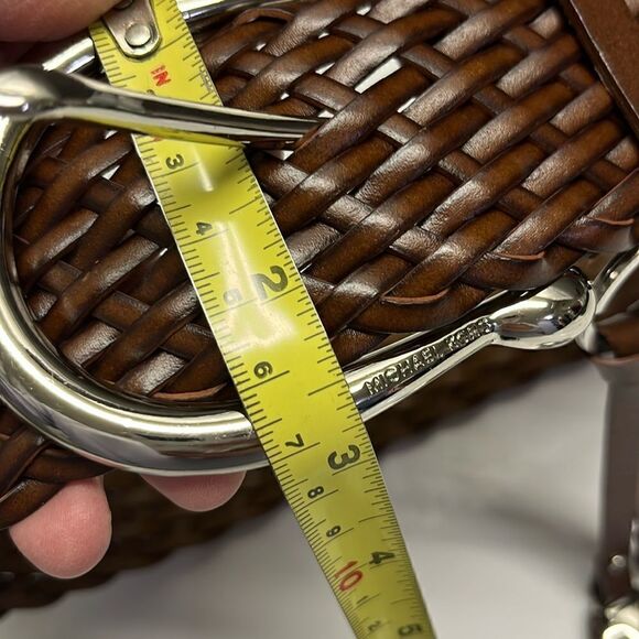 Michael Michael Kors Brown Basketweave Belt with Silver Hardware and Charms- Med main image 13